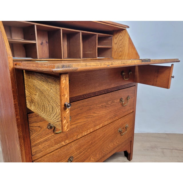 Vintage Elm Secretary, 1930s For Sale - Image 11 of 18