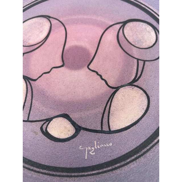 Decorative plate with futuristic design by ceramist Roberto Gagliano This piece has an attribution mark, I am sure that it...