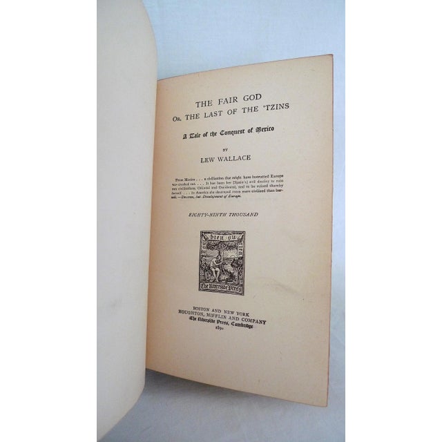 Late 19th Century 1890s Leather Bound Book, Lew Wallace's the Fair God For Sale - Image 5 of 7