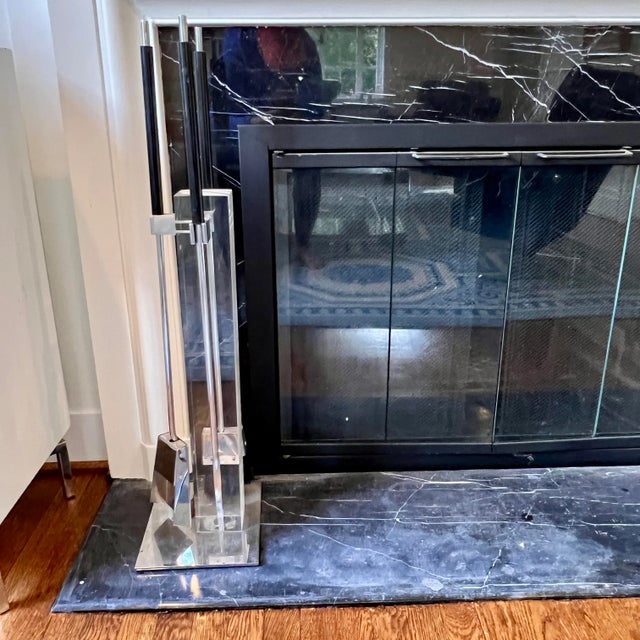 Alessandro Albrizzi Acrylic and Chrome Fireplace Tool Set – Mid-Century Modern For Sale - Image 9 of 9