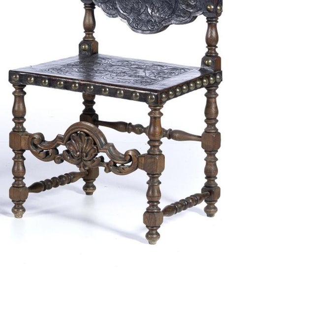 High-Backed Chairs with Coats of Arms, 19th Century, Set of 2 For Sale - Image 5 of 6