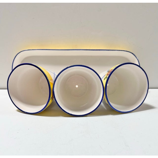 Vintage Jay Willfred Hand-Painted Ceramic Planter Set With Tray For Sale - Image 11 of 11