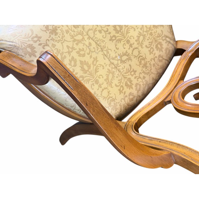 Vintage Country French Solid Walnut Dining Chairs Set of 6 For Sale - Image 11 of 11