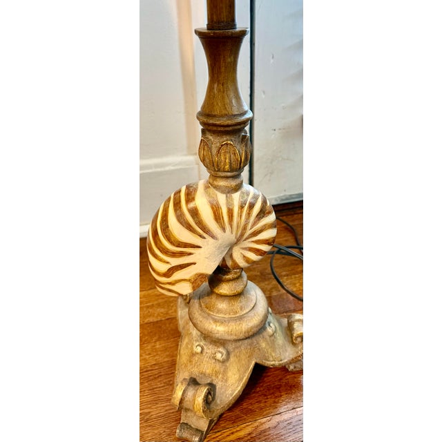 Taupe Mid 20th Century Nautilus Shell Table Lamps - a Pair For Sale - Image 8 of 12