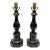 Vintage Wood Table Lamps With Gold Painted Chinoiserie Designs- A Pair For Sale