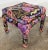 Black Vintage Postmodern Abstract Upholstered Parsons Stools, a Pair For Sale - Image 8 of 10