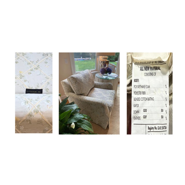 Custom Silk Botanical Scalamandre Lounge Chair For Sale - Image 13 of 18