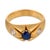 Victorian 1900-1909 Victorian Sapphire Old European Cut Diamond 18k Yellow Gold Ring, Size 10.75 For Sale - Image 3 of 6