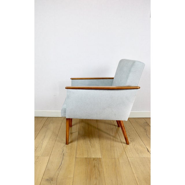 1970s Vintage Art Deco Loft Armchair in Blue Sky, 1970s For Sale - Image 5 of 12