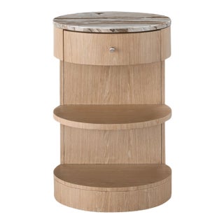 Contemporary Breeze Marble Top Nightstand For Sale