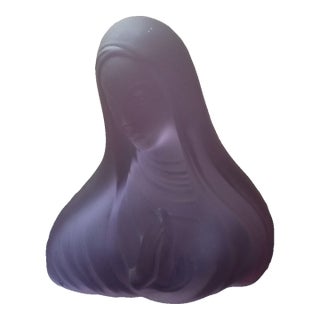 1930 Madonna Bust by Franz Hagenauer Czech in Alexandrite Satin Glass For Sale