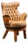 Vintage Tufted Leather Chesterfield Barrel Chair For Sale