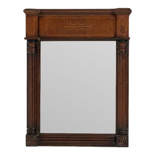 19th Century France Renaissance Brown Wood Mirror For Sale