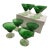 1950s Forest Green "Boopie / Burple" Sherbet Champagne Glasses Anchor Hocking - Set of 8 For Sale