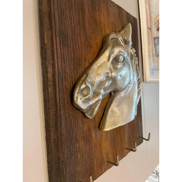 Mid 20th Century Pewter Horse Head Sculpture Key Holder For Sale - Image 10 of 13