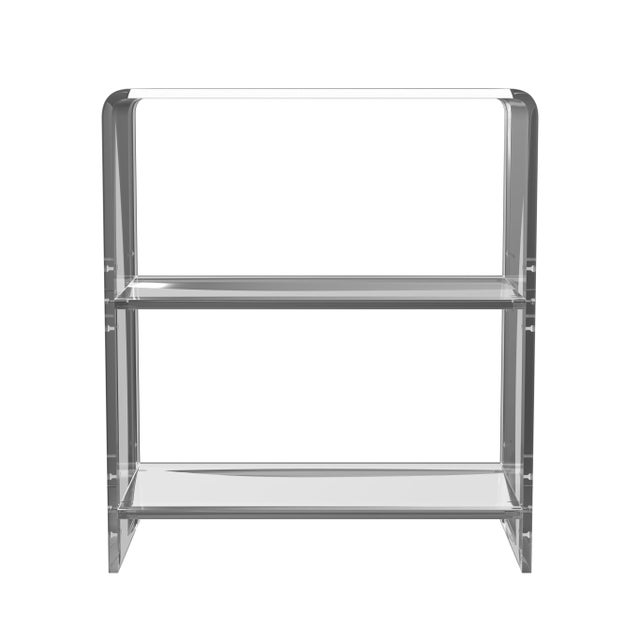 Crystal Clear 2 Shelf Acrylic Bookcase, Clear For Sale In Chicago - Image 6 of 6