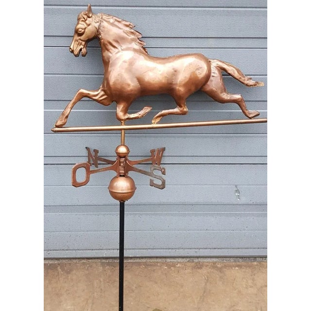 Copper Weather Vane with Horse Wind Ornament For Sale - Image 5 of 5
