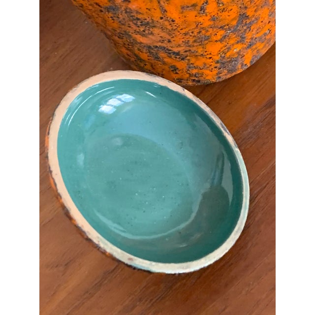 1960s Mid-Century Italian Orange Ceramic Jar For Sale - Image 5 of 8
