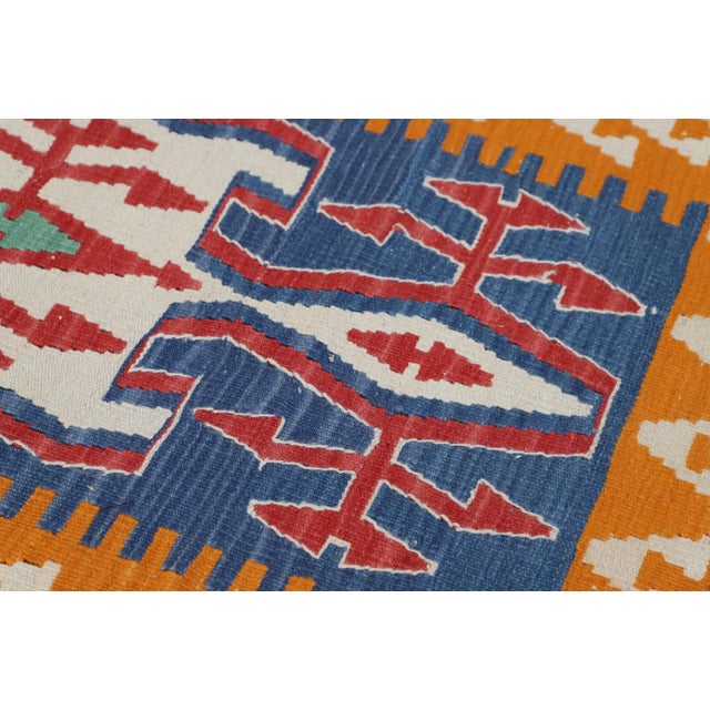Orange 1960s Tribal Orange Hand Knotted Kilim Rug For Sale - Image 8 of 8