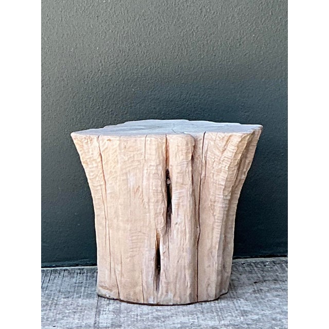Vintage Natural Wood Stump Accent Table For Sale - Image 12 of 12