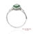 Early 21st Century 18k (750) White Gold Natural Diamond and Tsavorite Marquise Milgrain Ring, Size 6.5 For Sale - Image 5 of 12