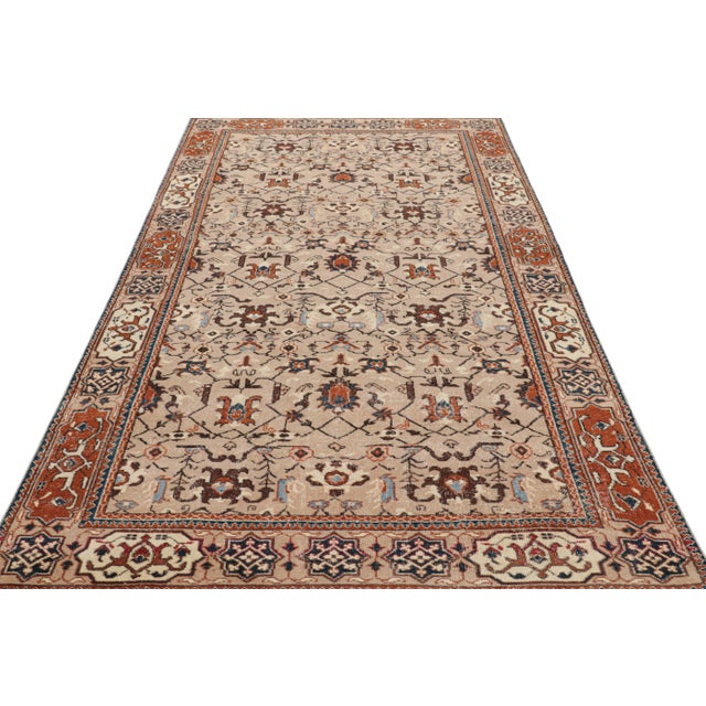 1950s Vintage Turkish Rug in Brown With Colorful Geometric Patterns, From Rug & Kilim For Sale - Image 5 of 8