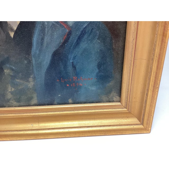 Lois Rohmer Portrait of a Man Oil on Canvas Signed Dated 1894 For Sale - Image 4 of 8