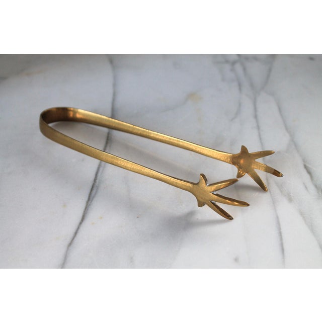 1970s Vintage Brass Ice Bucket With Bird Claw Tongs For Sale - Image 5 of 14