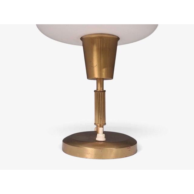 1950s 1950s Mid-Century Modern Ibe-Konst Ystad, Table Lamp, Brass, Opaque Glass For Sale - Image 5 of 12