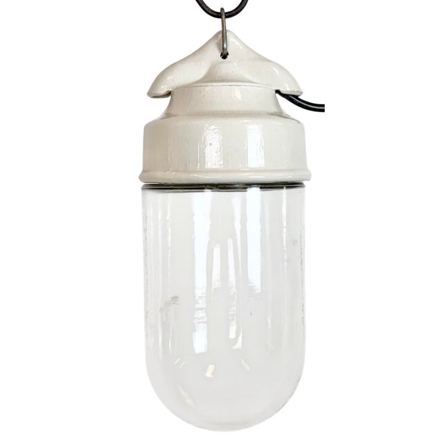 Vintage White Porcelain Pendant Light, 1970s For Sale - Image 13 of 13