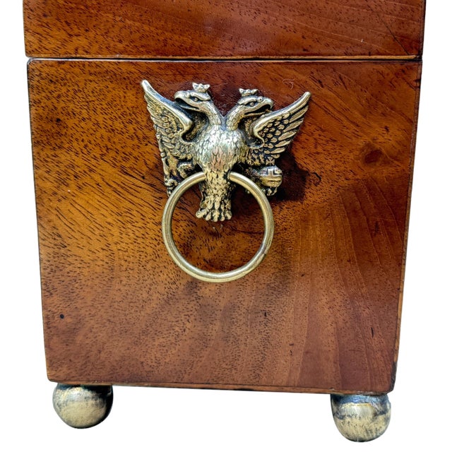 Regency Brass Inlaid Mahogany Tea Caddy, 1815 For Sale - Image 11 of 13