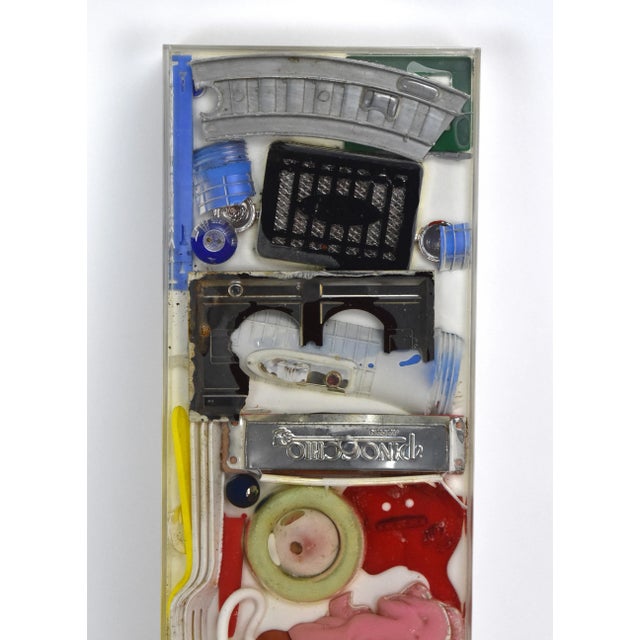 Modern Arthur Secunda Mixed Media Collage Sculpture Found Objects in Resin “Earthquake” For Sale - Image 3 of 11