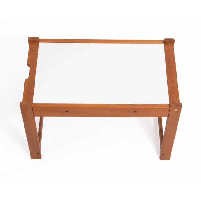 Convertible Danish Teak Coffee Side Writing Snack Table Writing Desk Unmarked 1970s For Sale - Image 9 of 12