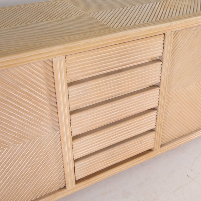 1970s Rattan and Brass Sideboard, 1970s For Sale - Image 5 of 18