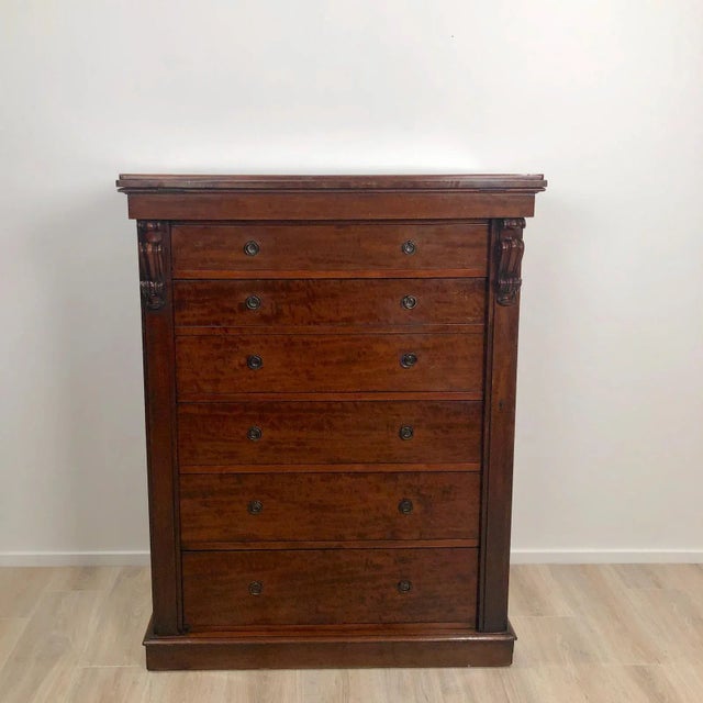 19th Century English Traditional Wellington Secretary Chest of Drawers For Sale - Image 11 of 11