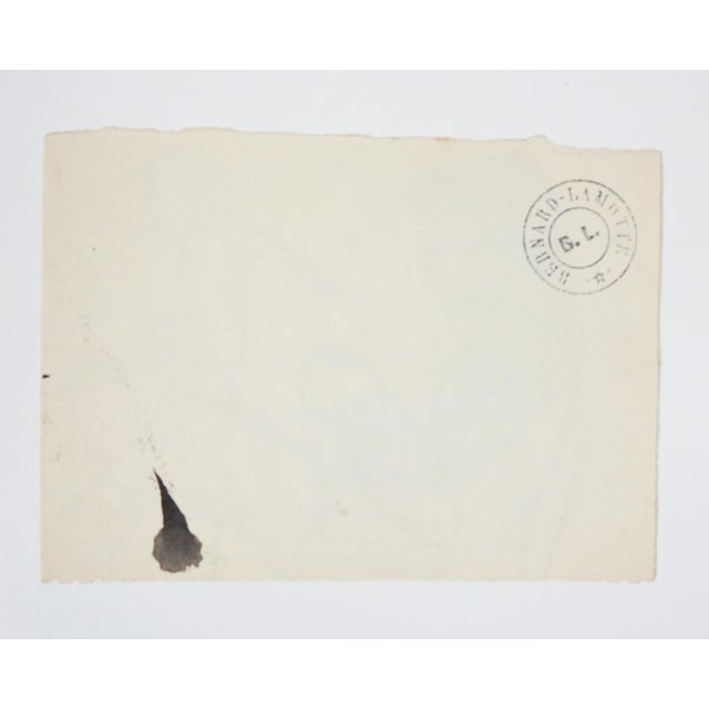 Early 20th century ink and wash study on paper of two men relaxing with a smoke by Bernard Lamotte (1903 – 1983)...