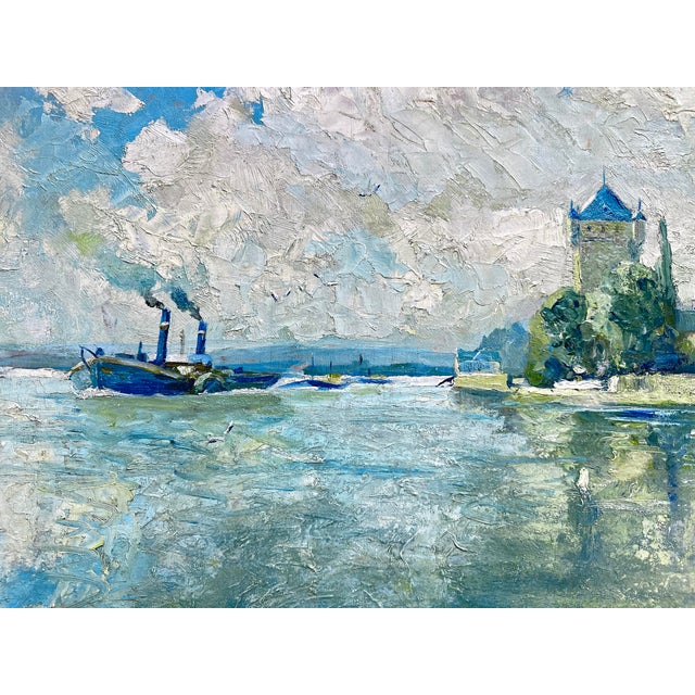 Impressionistic View of Eltville am Rhein by Rheingau Artist Willy Holtmann, 1930 For Sale - Image 3 of 12