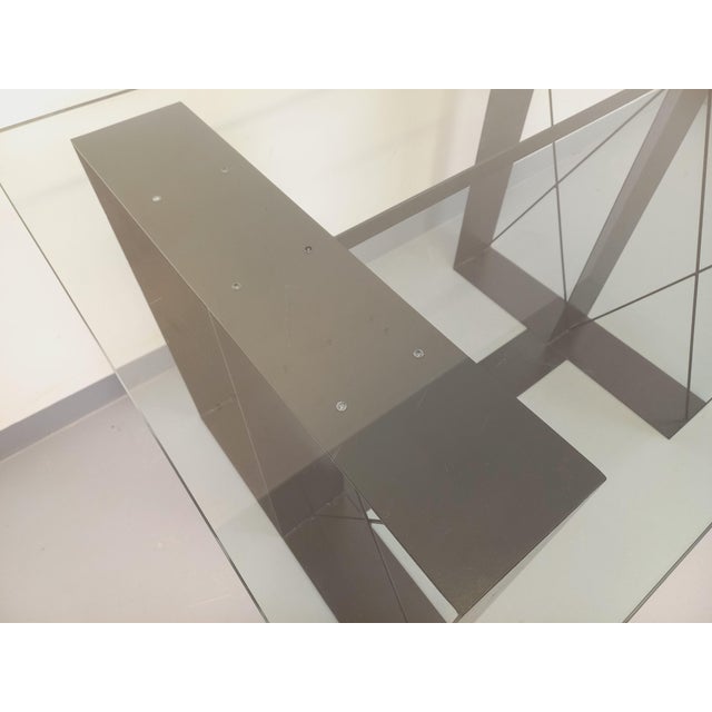 Vintage Rectangular High Table in Glass and Black Metal, 1980s For Sale - Image 18 of 18