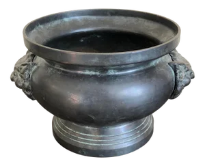Maitland Smith Bronze Foo Dog Handle Bowl