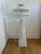 Late 20th Century Vintage White Wicker Floor Lamp With Tiered Dome Shade For Sale - Image 5 of 14