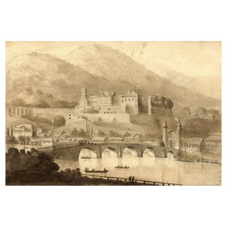 James Hamilton Stanhope, Heidelberg from the Neckar, 1819, Watercolour For Sale