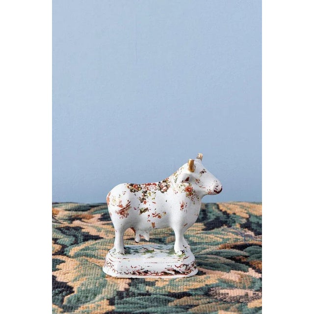 Dutch Delft Polychrome Cow, 18th Century For Sale - Image 9 of 9