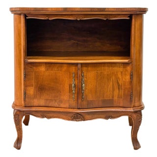 Vintage French Provincial Walnut Side Cabinet / Nightstand For Sale