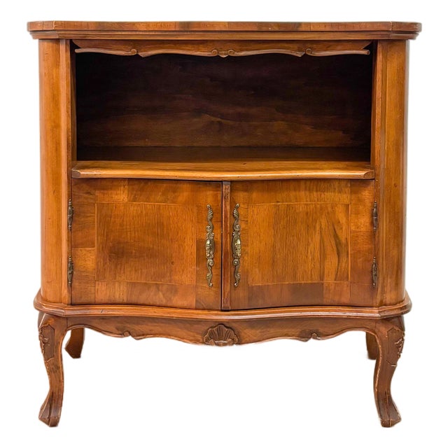 Vintage French Provincial Walnut Side Cabinet / Nightstand For Sale
