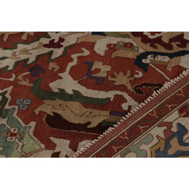 Antique European Rug in Red With Soumak Dragon Pattern For Sale In New York - Image 6 of 6