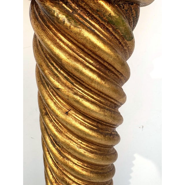 Traditional A Marble Top Gilt Wood Pedestal For Sale - Image 3 of 5
