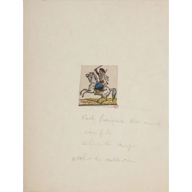 Man on Horseback'' is an original print in etching technique on ivory-colored cardboard , by Anonymous Artist of the XVIII...
