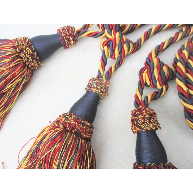 Two Pairs Silk Tie-Back Tassels Vintage 1990s 2 Sets of 2 For Sale - Image 4 of 6