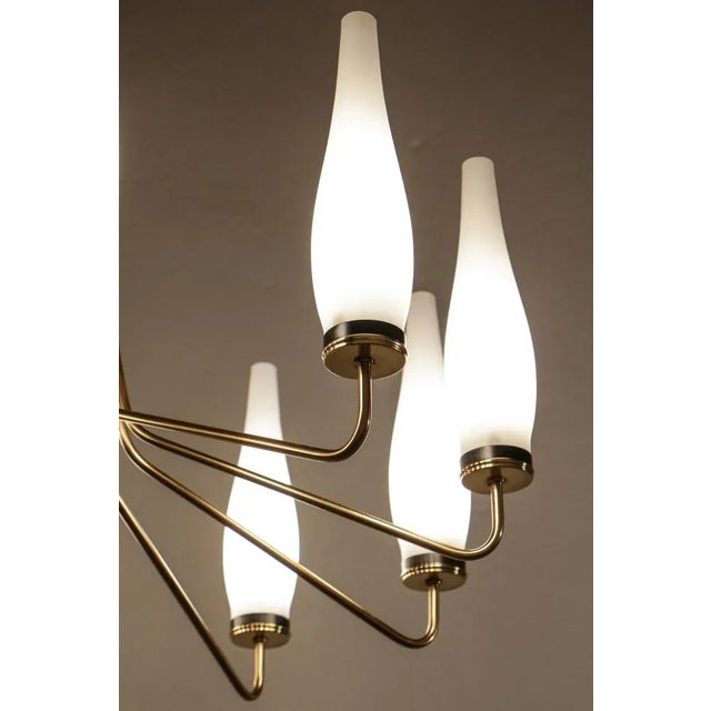 Italian Mid-Century Modern Ten Light Chandelier Attributed to Stilnovo, 1950s For Sale - Image 16 of 18