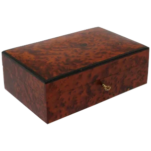 Victorian English Regency Handcrafted Burl Wood Jewelry Box